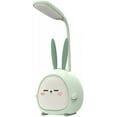 thumbnail image 1 of Lámpara de escritorio LED portátil (conejo verde), linda luz de lectura recargable por USB plegable con forma de conejo con luz de noche, adecuada para dormitorios, camas para niños, 1 of 5