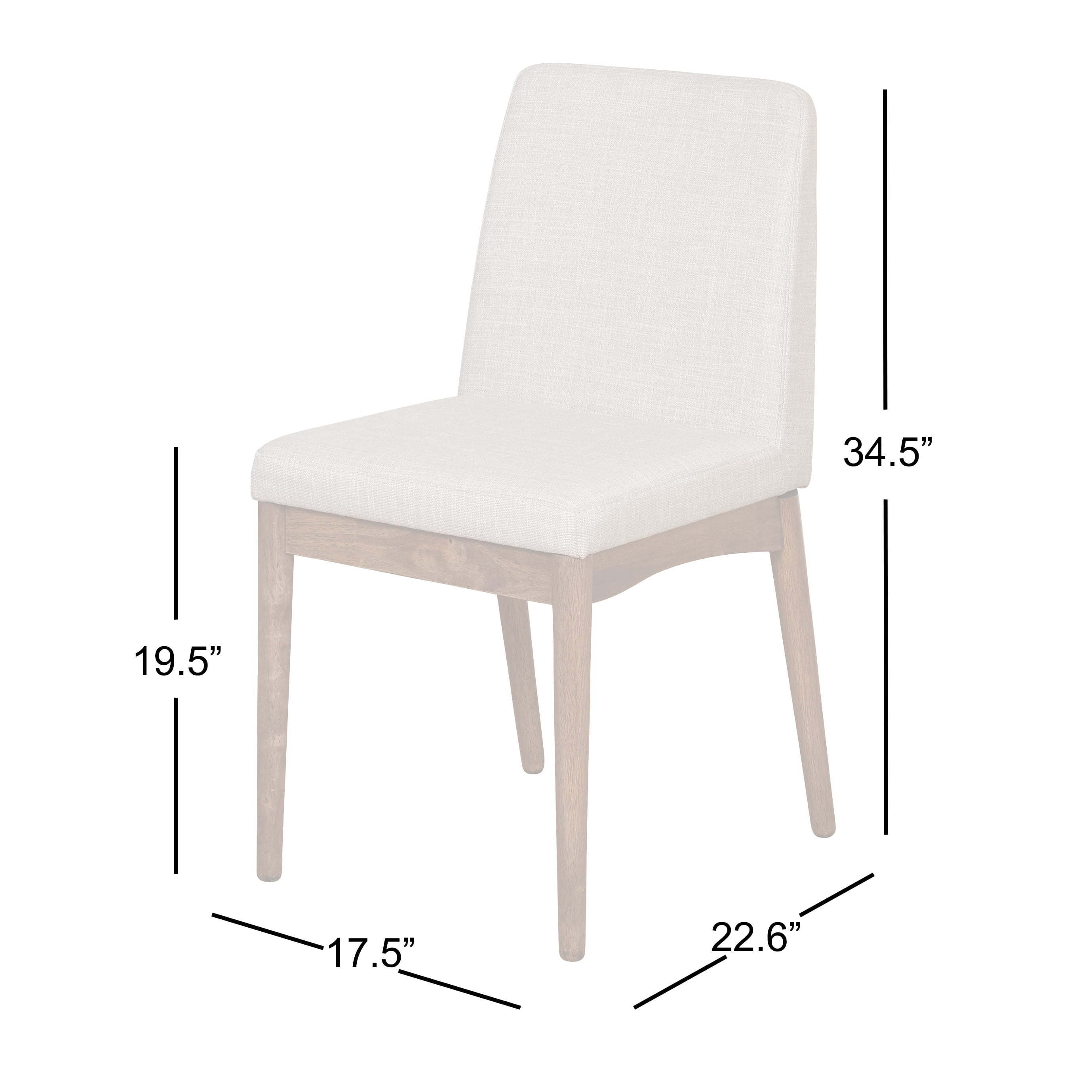 TMS Element 5-Piece Indoor Dining Set, Includes Table and Chairs, Walnut/Gray