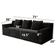 thumbnail image 5 of HSUNNS 71" 3 Setaser Sofa, Comfy Extra Deep Seat 3 Seater Couch for Living Room with Soft Upholstered, Free 3 Pillows, No Assembly Required, Black, 5 of 6