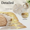 thumbnail image 6 of Abstract Gold Throw Pillow Cover, Pillowcase Protectors with Zipper, Breathable Decorative Lumbar Pillow Case Cover, Modern Luxury Strokes Artwork Pillow Shams for Couch Sofa 16x24Inch, 6 of 8