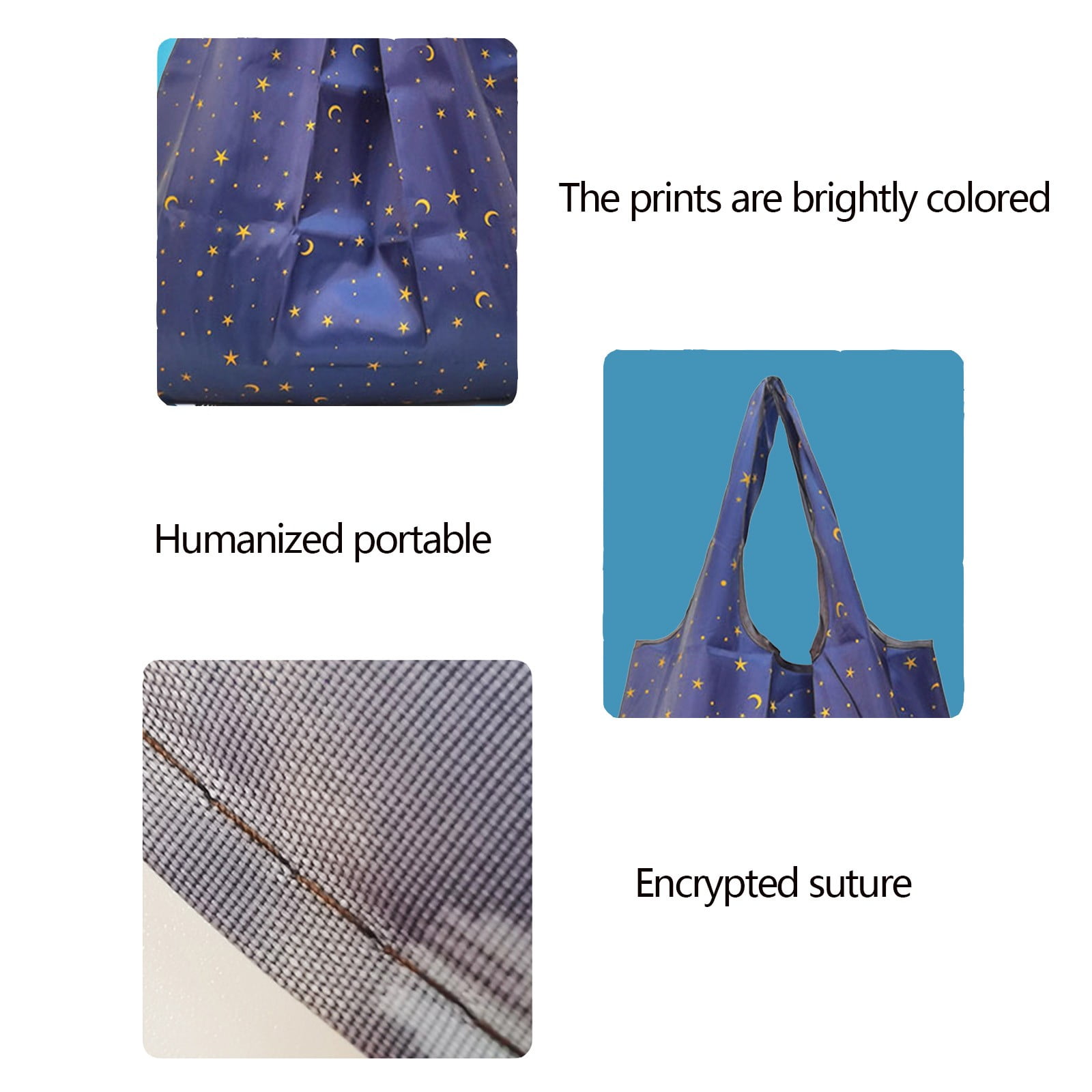 Lot De 9 Sacs De Courses Réutilisables Pliables - Imperméables, 22kg De Capacité, Motifs Floraux - 6