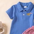 thumbnail image 4 of Linfrsh Toddler Newborn Baby Boy Outfit Sets Kid Summer Clothes Short Sleeve T-shirt Elastic Waist Shorts 2 Piece Short Set Summer Sleepwear for 12M 18M 24M 3Y 4Y Children(Blue,12-18 Months), 4 of 6