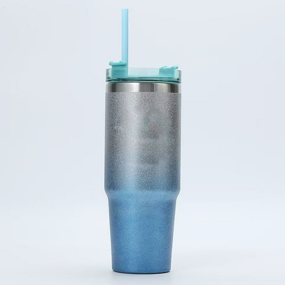 Frosted Design 30 Oz Double Highlights Car Mug Double Car Ice Mug. Vintage Barrel Table