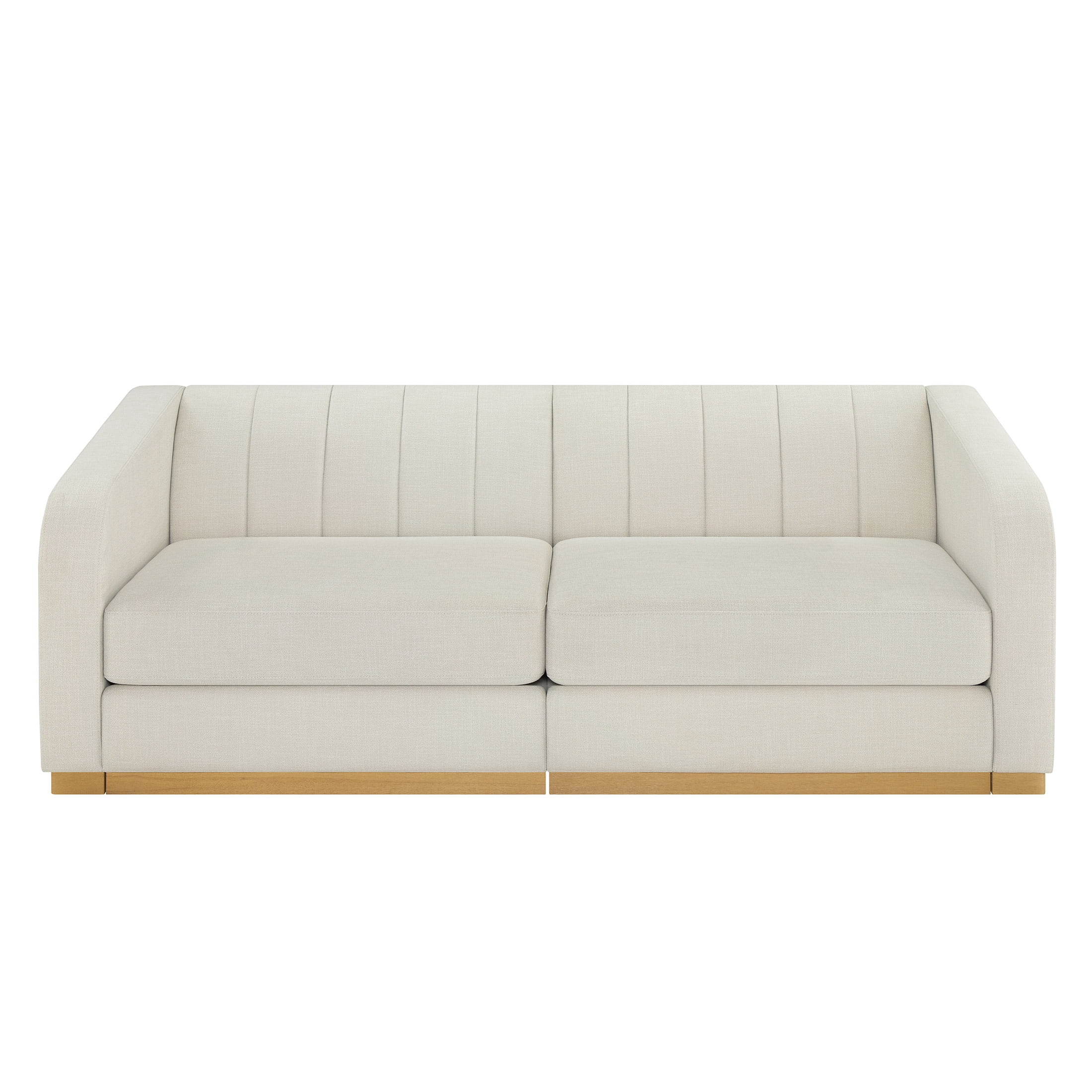 Better Homes & Gardens Lillian Channel Tufted Sofa 83.5" Cream Linen