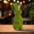 thumbnail image 2 of Easter Bunny Decor,1PC 5.31inch Small Green Moss Flocked Easter Bunny Figurine,Furry Flocked Standing Rabbit Ornament for Easter Gift Spring Home Office Table Garden Courtyard Decorations, 2 of 5