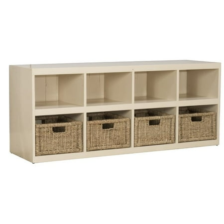 Hillsdale Tuscan Retreat 8 Cubby Storage Bench With Baskets In