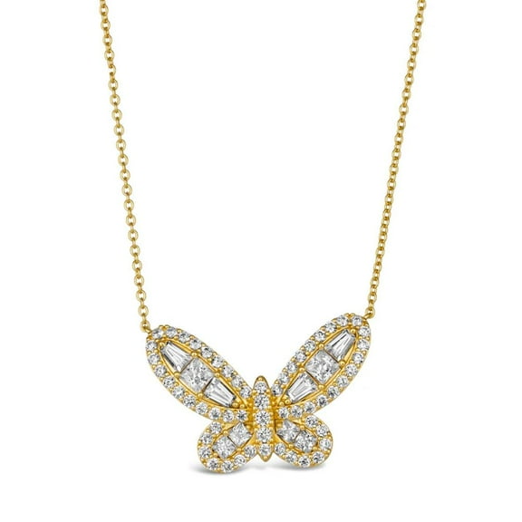 Ignite Your Passion with TheJewelryHut Designer Antique Retro Vintage-Inspired Style White Crystalline Silver Butterfly Necklace