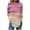 Hot Pink, variant on WREESH Womens Fashion Tunic Tops Loose Round Neck Printed Blouses Long Sleeve T-Shirts Tops Pullover Hot Pink