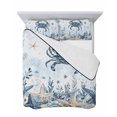 thumbnail image 7 of Quilts Full Size Bedding Set, Blue Crab Coastal Lightweight Quilted Comforter, Beach Starfish Nautical Coral Ombre Soft Reversible Bedspread Coverlet with Pillow Covers for All Season, 78" x 90", 7 of 7