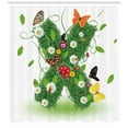 thumbnail image 3 of Ambesonne Letter X Shower Curtain, Spring Themed Alphabet, 69"Wx84"L, Green Multicolor, 3 of 3