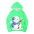 thumbnail image 4 of Girls Winter Snowman Hoodie Warm Long Sleeve Pullover Christmas Theme Cozy Kids Sweatshirt For Holiday Outfits, 4 of 4