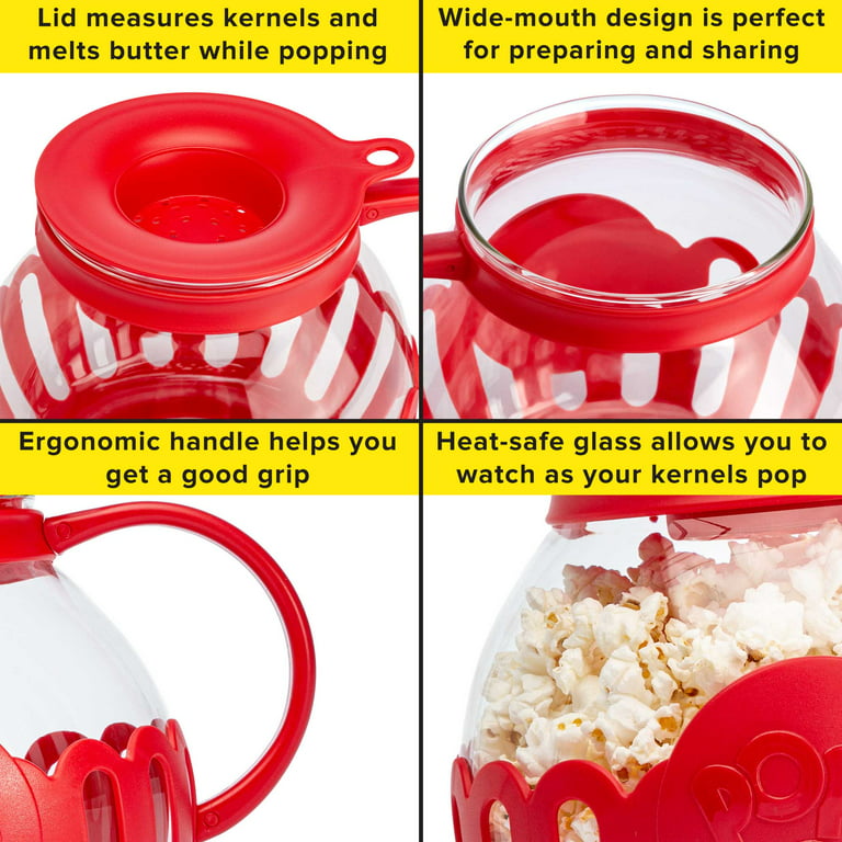 Tasty 3QT Family Size Microwave Popcorn Popper, Dishwasher Safe