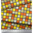 thumbnail image 3 of Soimoi Rayon Fabric Geometric Square,Text & Bear Face Kids Print Fabric by The Yard 42 Inch Wide, 3 of 3