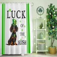 thumbnail image 2 of Shower Curtain, St. Patrick's Day Irish Luck Dog Waterproof Shower Curtain Set with Hooks for Bathroom Showers,Stalls and Bathtubs,48x72In White Back, 2 of 9