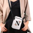 thumbnail image 3 of HELLHERO Adjustable Crossbody Bag, Polyester Adjustable Strap for Women, Floral Letter N, 3 of 4
