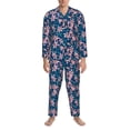 thumbnail image 3 of Picia Lilies Flowers Pattern Men’s Long-Sleeve Sleepwear Set - Soft 2-Piece Loungewear with Pockets, Comfy PJs for Relaxing Nights-X-Large, 3 of 7