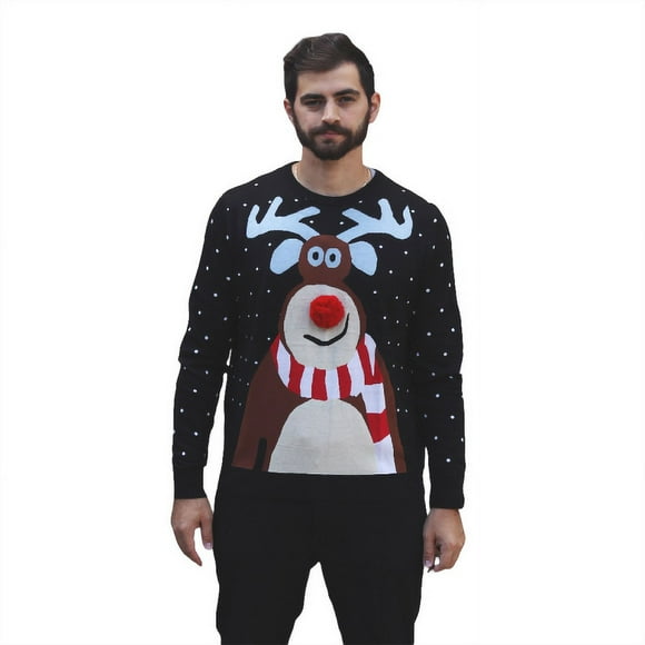 Nosy Reindeer Christmas Sweater Men's Ugly Christmas Sweater