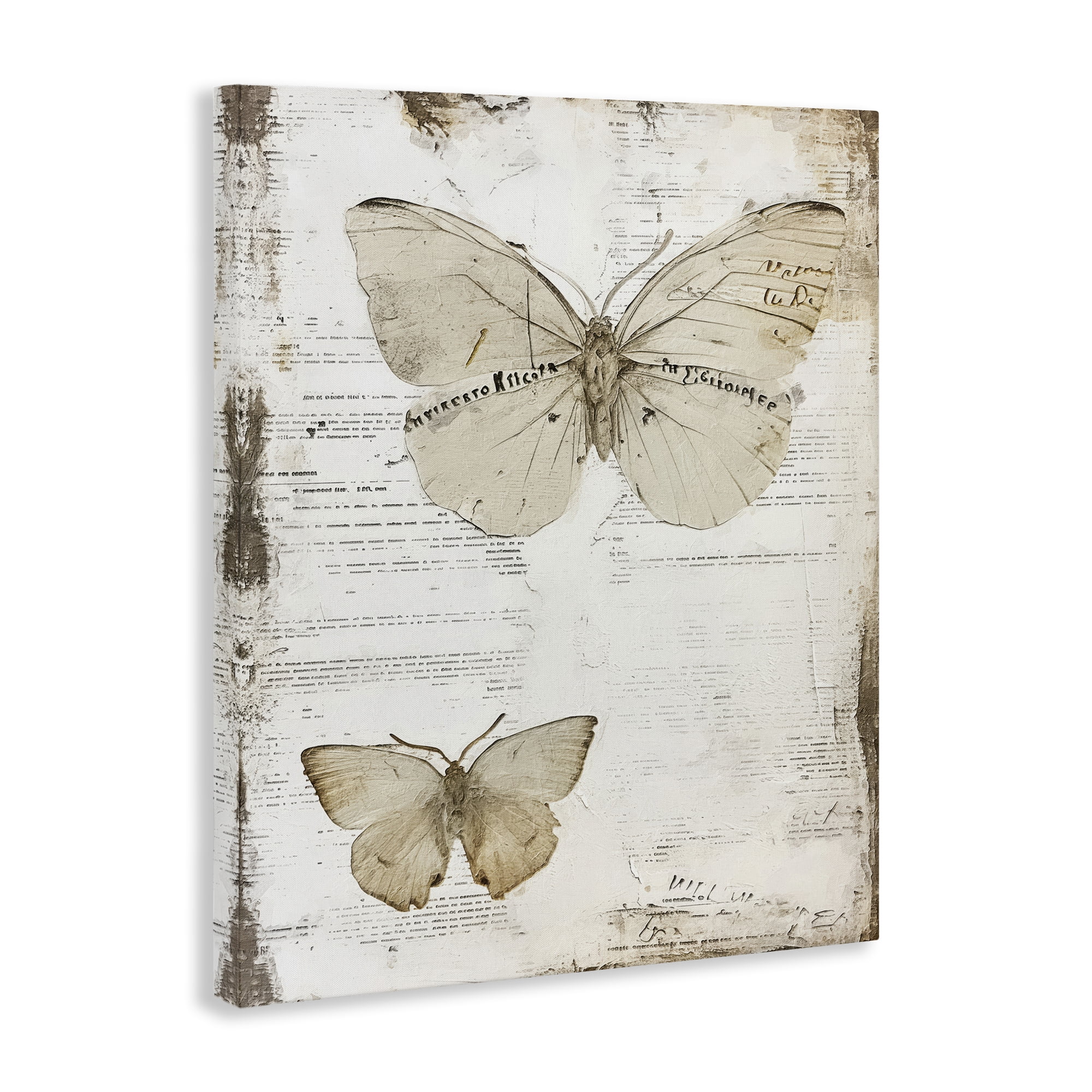 Stupell Industries Butterfly Journal Collage Animals Painting Wrapped Canvas Art Print Wall Art, 36 x 48