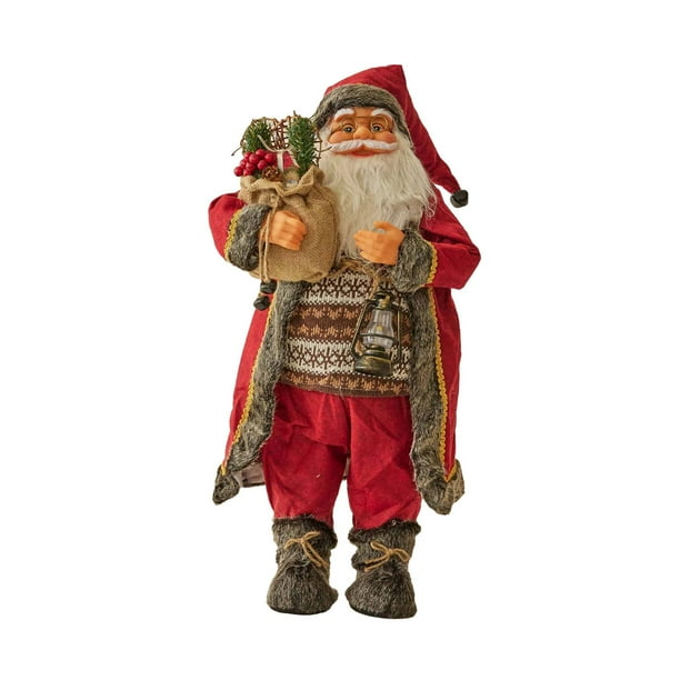 Muñeco de Papá Noel de pie, regalo ideal, resistente al desgaste, con detalles vívidos, adorno de mesa. 60 centímetros