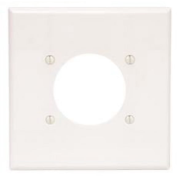 Leviton 80526-W Flush Mount 2 Gang Wallplate White-609070, White
