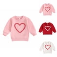 thumbnail image 5 of Utoimkio Infant Baby Valentine's Day Crewneck T Shirt Toddler Girls Boys Heart Print Long Sleeve Blouses Oversized Tee Tops, 5 of 5