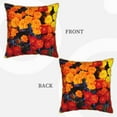 thumbnail image 3 of Fotbe Marigold Flowers In Different Colors Pattern Velvet Decorative Throw Pillow Covers with Elegant Piping, Soft Plush Cushion Cover for Sofa, Bed, Car, Office-16"x16", 3 of 8