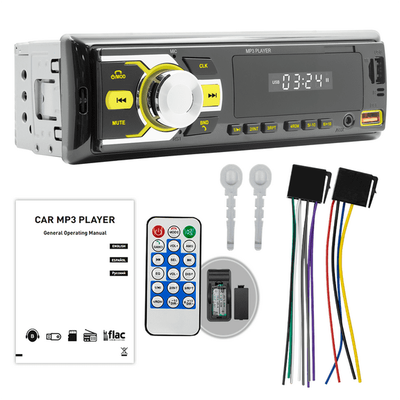 Woudy 1 DIN Bluetooth Car Stereo Audio In-Dash FM Aux Input Receiver USB MP3 Radio Player SD