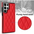 thumbnail image 6 of Phone Case for Samsung Galaxy S21 Ultra 5G Wallet Cover with Tempered Glass Screen Protector and Leather RFID Card Holder Stand Cell Accessories S21ultra 21S S 21 21ultra G5 Women Men Red, 6 of 15