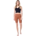 thumbnail image 5 of Made by Olivia Women's Solid Seamless Ribbed Knee Biker Shorts with Band Waist, 5 of 6