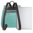 thumbnail image 3 of Gaeub Teal Turquoise Glitter Print Women's Leather Backpack,Travel Laptop Backpack,Fashion Ladies Leather Backpack Bag for Travel,Leather Drawstring Daypack for Me, 3 of 4