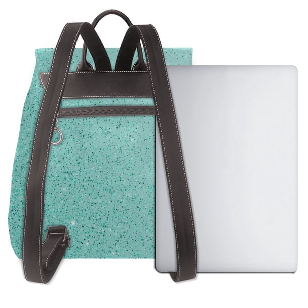 Xecao Teal Turquoise Glitter Print Large Backpack Soft  display picture 1