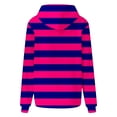 thumbnail image 4 of FAIWAD Womens Striped Drawstring Hoodies Casual Long Sleeve Color Block Pullover Tops Drop Shoulder Loose Sweatshirts, 4 of 5