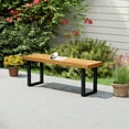thumbnail image 2 of Costway 1 PCS 48" Acacia Wood Bench for 2 with Metal Legs & Adjustable Foot Pads for Entryway, 2 of 8