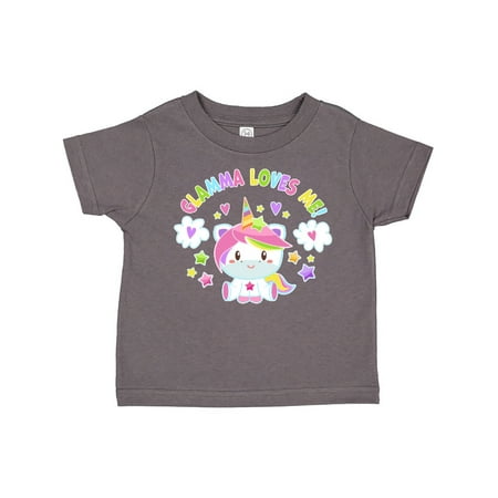 

Inktastic Glamma Loves Me with Cute Rainbow Unicorn Gift Toddler Boy or Toddler Girl T-Shirt