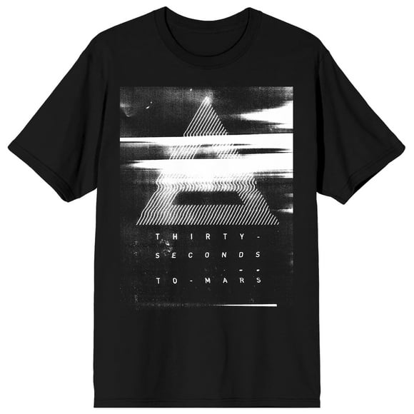 30 Seconds To Mars Triad Smear Adult Black Crew Neck Short Sleeve T-shirt-Small