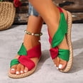 thumbnail image 5 of HOWPAY Womens Sandals Non- Open Toe Casual Flat Sandals on Lightweight Summer Outdoor Beach Adjustable Strap Slingback Shoes Red 43, 5 of 9