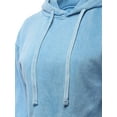 thumbnail image 4 of A2Y Women's Solid Cropped Cut Off Hooded Pullover Sweatshirt Mineral Blue 2XL, 4 of 5