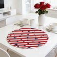 thumbnail image 5 of Btomtd Independence Day Placemats Set of 4, 14 Inch Round Red White Blue Table Mats, Washable Heat Resistant Decorative Place Mats for July 4th Dining & Party, Multicolor #06, 5 of 6