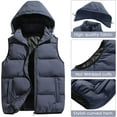thumbnail image 3 of LAICAIW Men's Quilted Winter Vest Outdoor Removable Hooded Padded Puffer Vest, 3 of 6