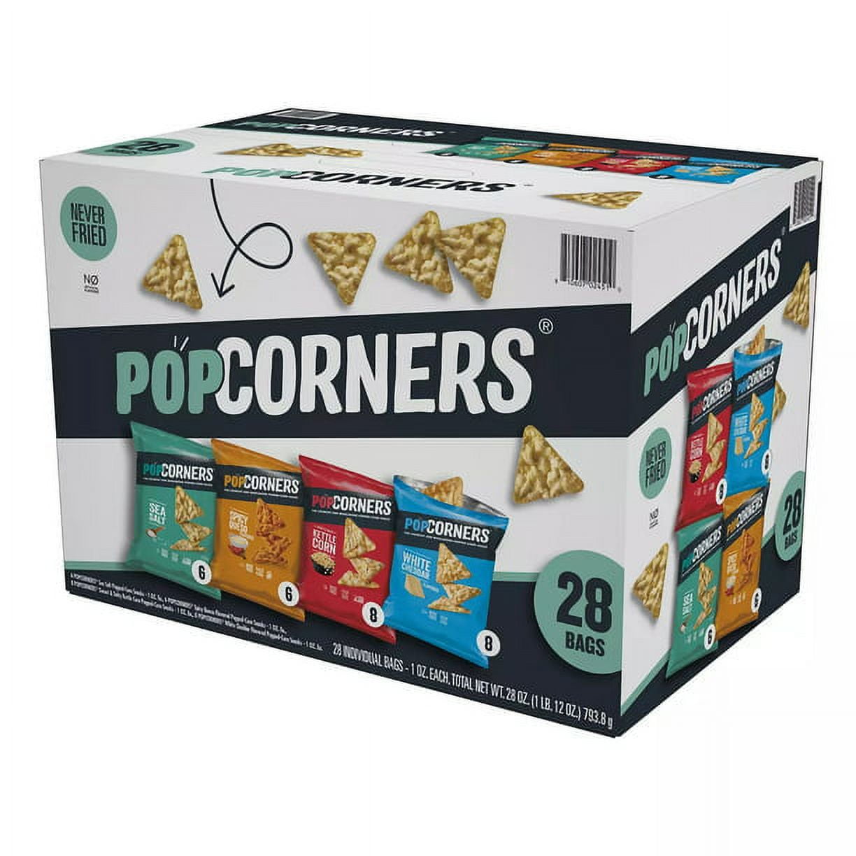 PopCorners Bulk Variety Pack (28 ct.) - (6 ct. Sea Salt, 6 ct. Spicy Quesd, 8 ct. Kettle Corn, 8 ct. White Cheddar)