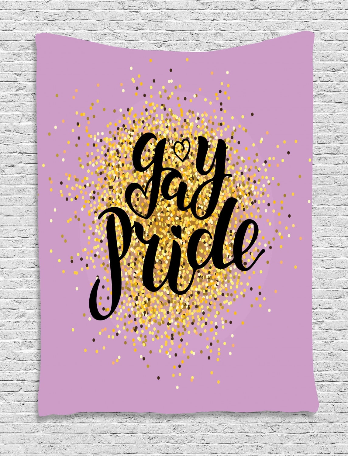 Pride Tapestry Lovely Golden Yellow Tones Dots On Lilac With Cursive Gay Pride Lettering Sweet Wall Hanging For Bedroom Living Room Dorm Decor Lilac Multicolor By Ambesonne Walmart Com Walmart Com