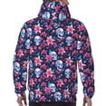 thumbnail image 7 of Naloa funny Skull daisy flower Men's Casual Hooded Collar Drawstring Hoodies Pullover Sweatshirts Casual Long Sleeve Shirts-3X-Large, 7 of 7