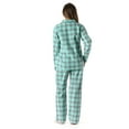thumbnail image 3 of #FollowMe Printed Flannel Button-Front PJ Pant Set  Classic, Cozy Sleepwear (Jade - Plaid, 3X), 3 of 3
