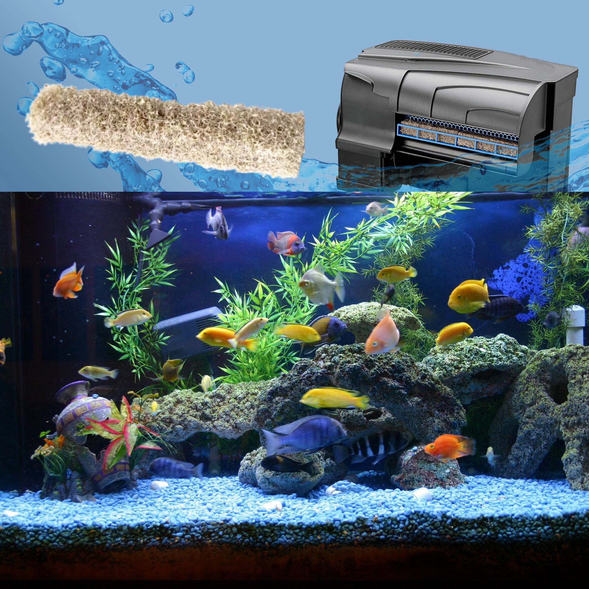 Qzbhct 36 Pack Ammonia Reducer Filter Pads for Aqueon Quietflow LED Pro Model 20 and 75, Fish Tank Replacement Filter Pads for Aquarium Water Filtration