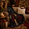 thumbnail image 3 of Mysterious Raven and Lantern Nocturne with Deep Red Roses, Warm Flannel Blanket for Living Room and Reading Nook, Bird Lovers Friendship Gift, Artistic Home Decor, 3 of 9