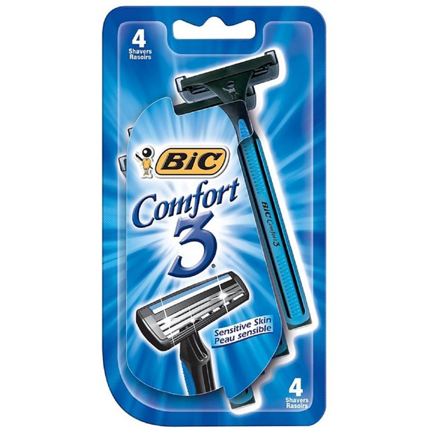 Bic Comfort 3 Sensitive Disposable Shaver 4 ea (Pack of 3) Walmart