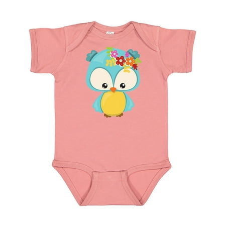 

Inktastic Spring Animals Cute Owl Owl With Flowers Gift Baby Boy or Baby Girl Bodysuit
