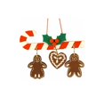 thumbnail image 1 of Christian icht Ornament - Candy Cane with Hanging Gingerbread Cookies, 1 of 1