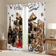 thumbnail image 2 of Homewish Leopard Print High Heel Black Out Curtains, Female Modern Fashion Curtains Pack of 2 (42x63 Each), Chic Bowknot Bag Bedroom Curtains, Curtains Blackout Home Decor, 2 of 6