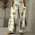 thumbnail image 2 of 2024 Wide Leg Pants for Women Elastic Waist Floral Printed Trousers Winter Casual Pants with Pockets, 2 of 6